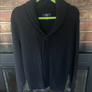 1901 Men's Black Cable Knit Cardigan